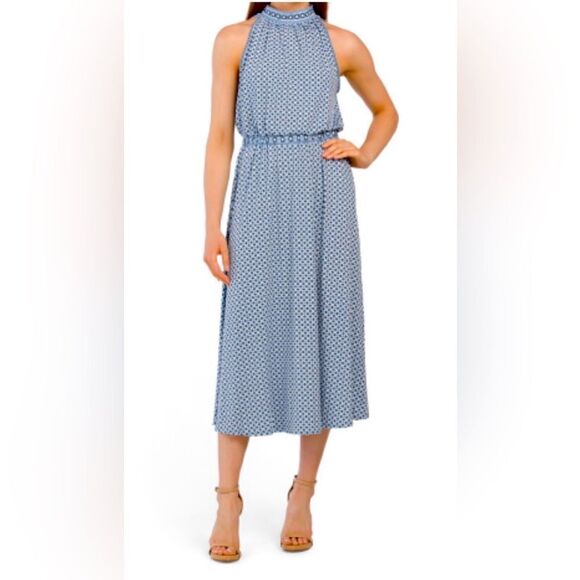 Max Studio Sleeveless Maxi Dress Size: Large Color: Blue/Black - Picture 1 of 13